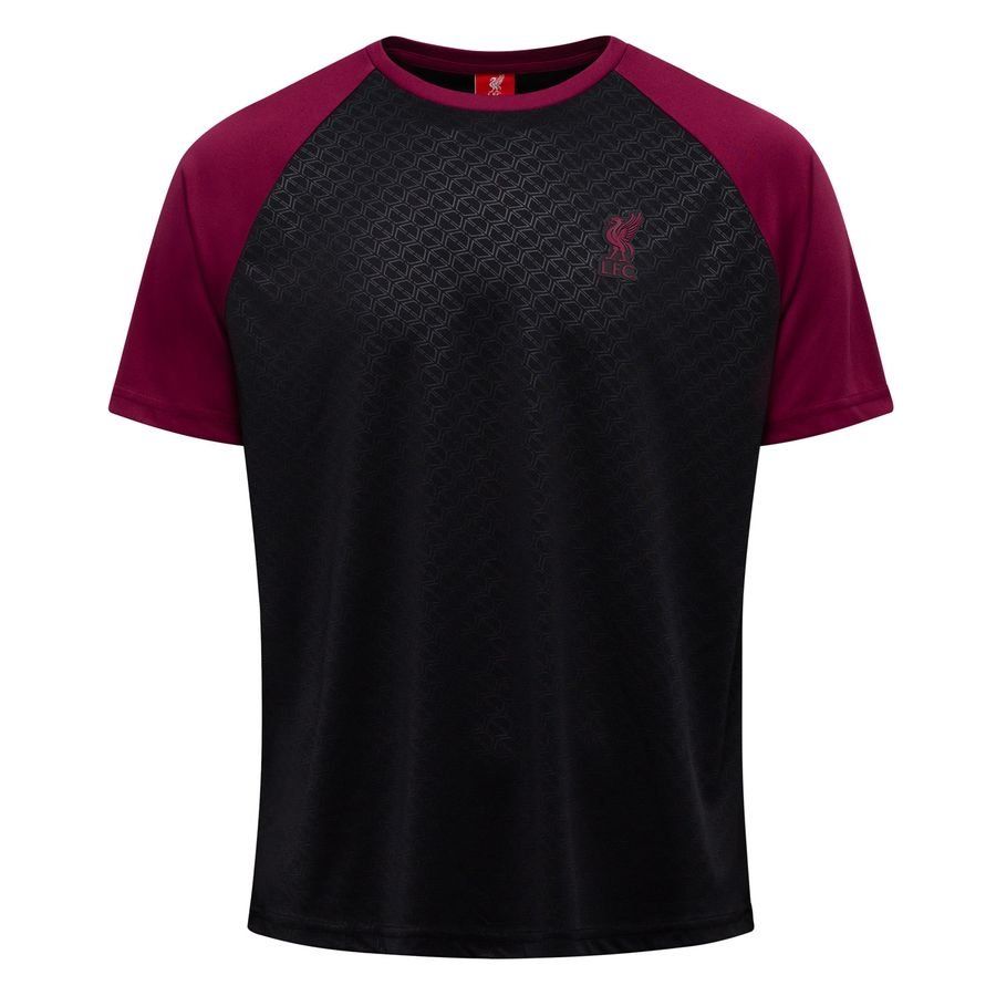 Liverpool T-Shirt Embossed - Black/Burgundy Kids-SoccerKits Hub | Buy Soccer Jerseys Online